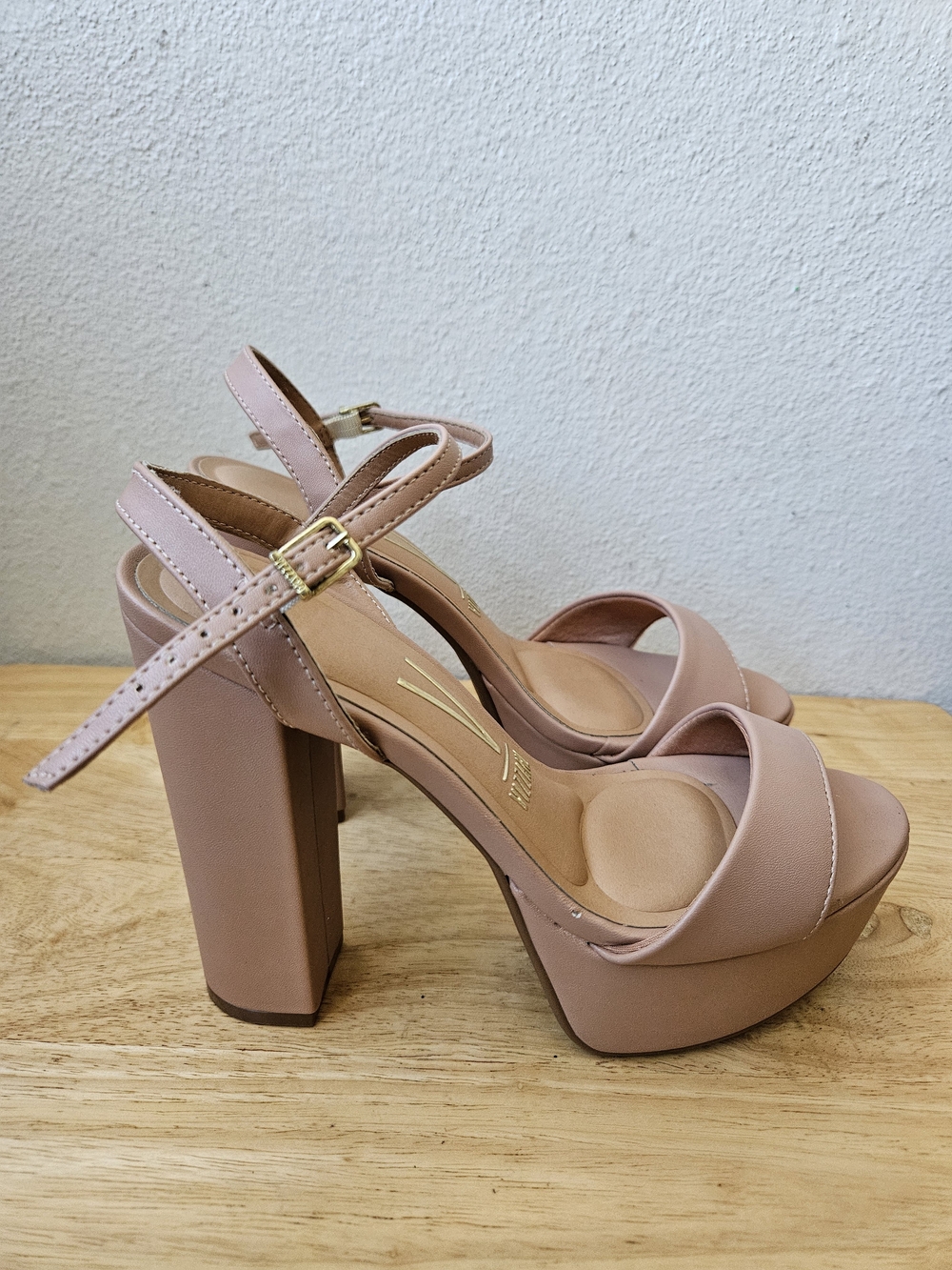 Chunky Platform Heels in Blush